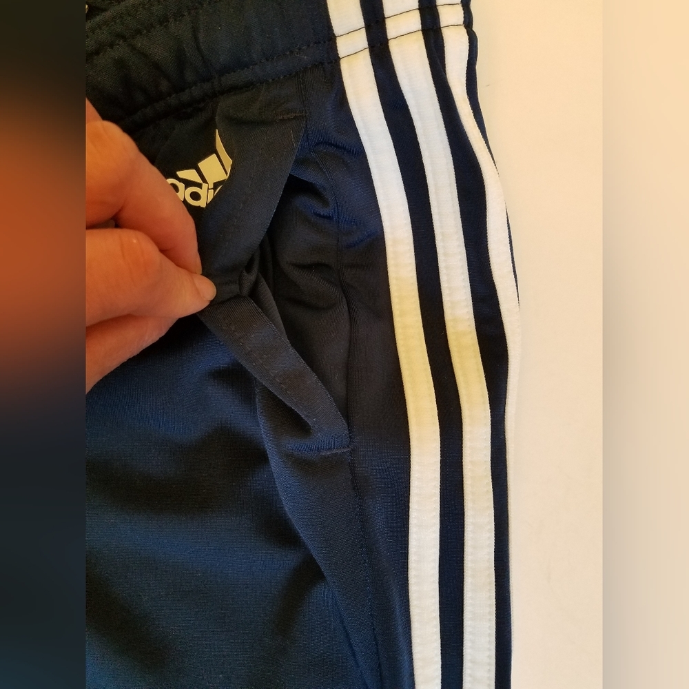 Adidas Men's Tricot Three Stripes Track Pants  Size Large Navy - Picture 14 of 14
